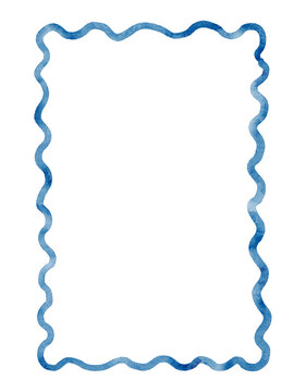 Blue Wavy Decorative Frame