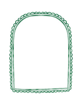 Green Scalloped Arch Frame