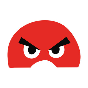 Angry red emoticon face