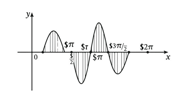 Sine wave graph chart mathematics science trigonometry educational illustration
