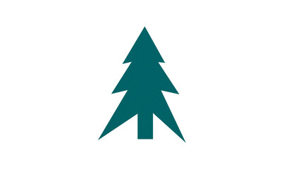 Fototapeta premium A cute green Christmas tree made of paper is placed on a transparent background.