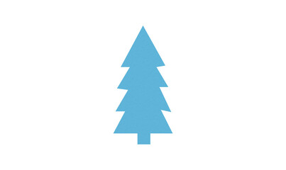 Fototapeta premium A cute light blue Christmas tree made of paper is placed on a transparent background.