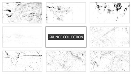 Obraz premium Distressed Dust and Scratch Overlay Pack. Black Grunge Texture Overlay Bundle
