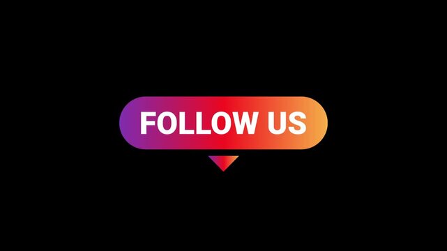 Follow us social media button animation video