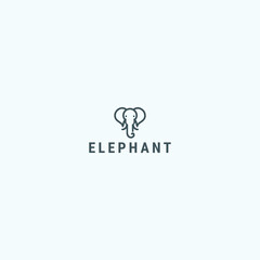 Fototapeta premium Elephant logo style icon design template vector illustration