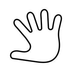 Obraz premium Child hand icon. People and childcare line symbol. Black and white.