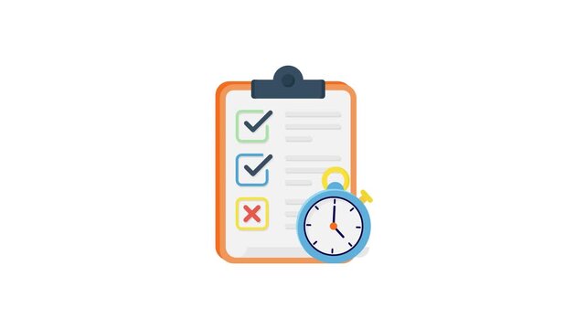 Checklist and stopwatch icons representing task management and time tracking.