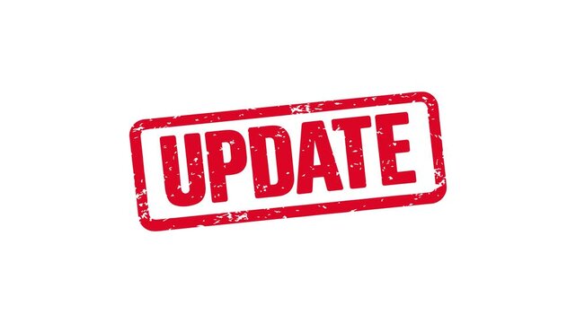 Red update grunge stamp animation video