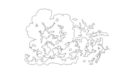 Fototapeta premium Top view of outline green trees isolated on transparent background for landscape plan.