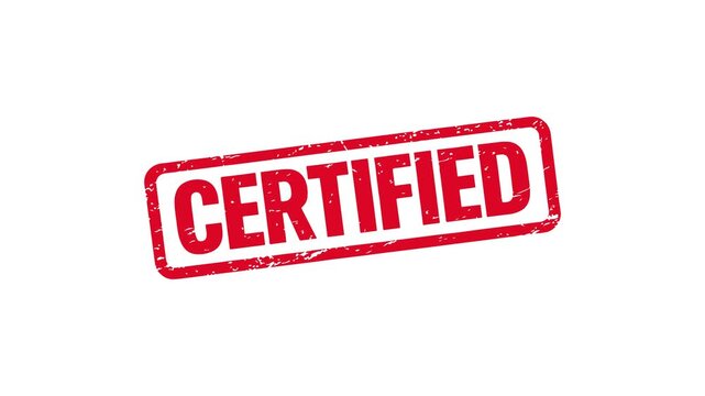 Red certified grunge stamp animation video