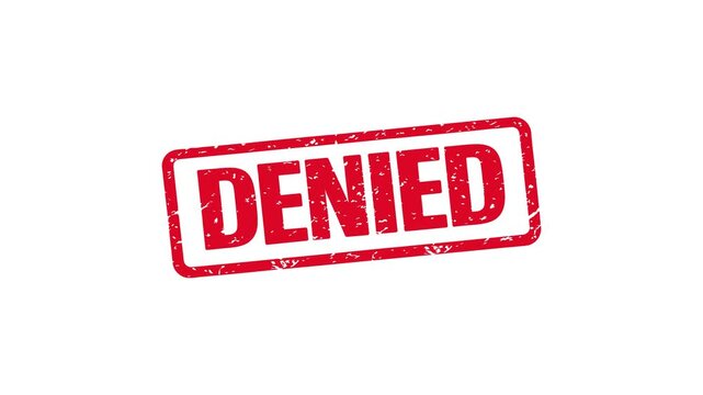 Red denied grunge stamp animation video