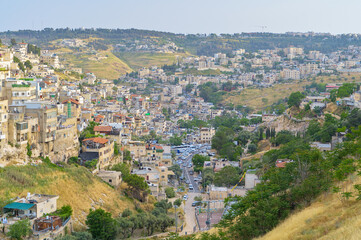 Obraz premium View of the Arab neighborhoods of Jerusalem, Israel
