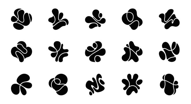 Abstract organic shapes set. Blob elements for design.
