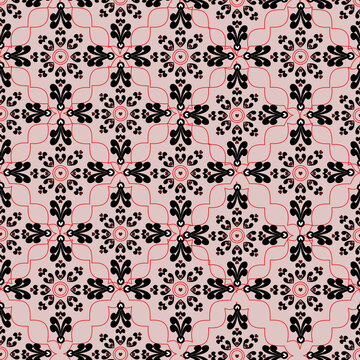 seamless damask pattern pink manala