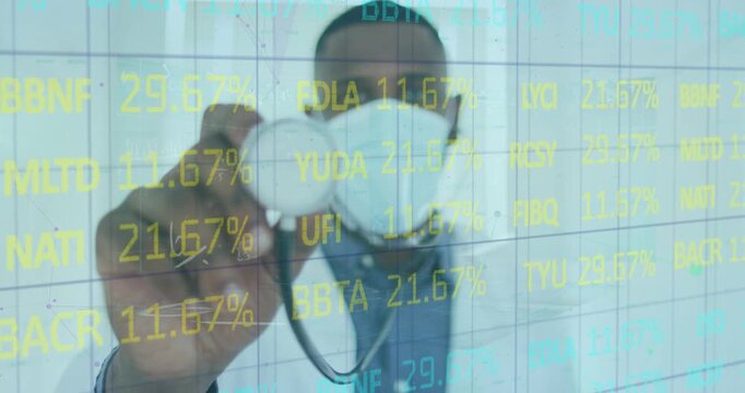 Animation of financial data processing over circuit board