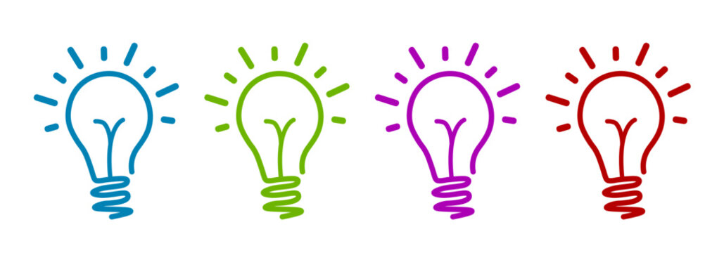 light bulb. the idea is  business. abstract light bulb on a white background. Vector illustration. red, blue, green.