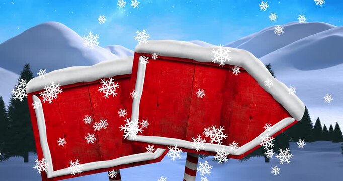 Animation of winter scenery with scenery