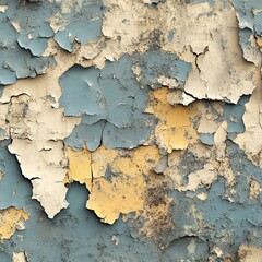 Obraz premium Cracked and Weathered Vintage Wall with Aged Grungy Texture and Layers of Damaged Paint Backdrop