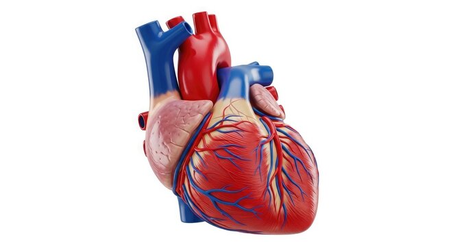 Anatomical heart model detailed illustration of cardiovascular system