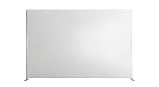 Large blank white exhibition backdrop wall on transparent background