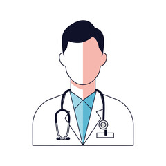 Fototapeta premium Doctor with Stethoscope, Medical Professional Avatar Illustration