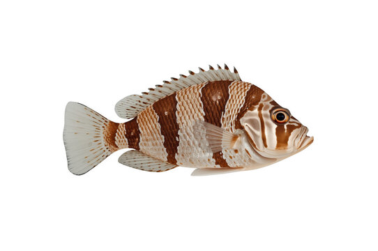 Redbanded sea perch swimming with striped pattern