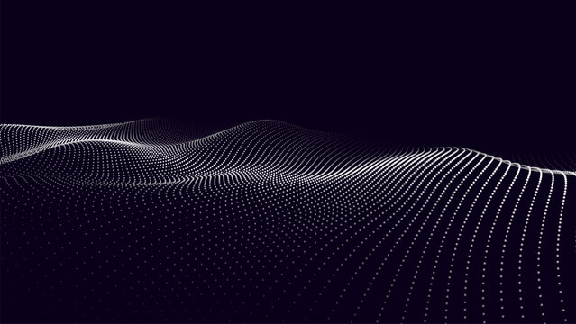 Multicolored spiral. Curved path of dots and lines. Vector.