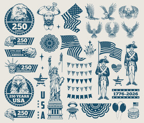 Fototapeta premium 250 years in usa