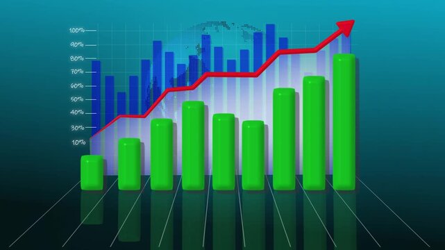 Comparative bar chart visualization uses contrasting color groups in 3D. Great for data differentiation and category analysis. Enhance your reports with this 3D bar chart.
