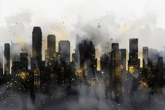 City watercolor background architecture backgrounds metropolis.