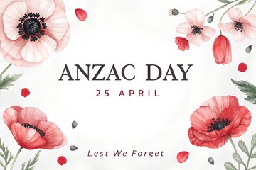 ANZAC Day 25 April, Lest We Forget ANZAC, ANZAC Day Poppies 2026, Red Poppy Remembrance, ANZAC Day Floral Tribute