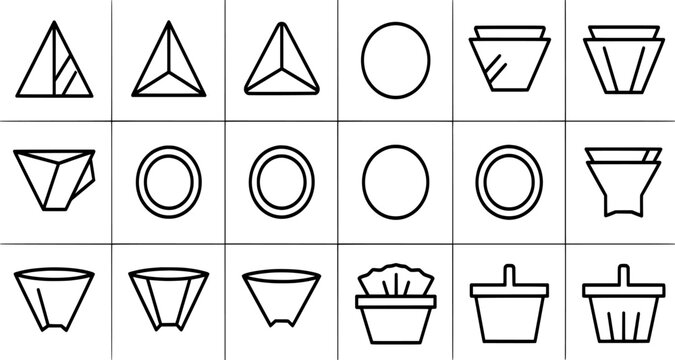 A collection of various coffee filters and containers