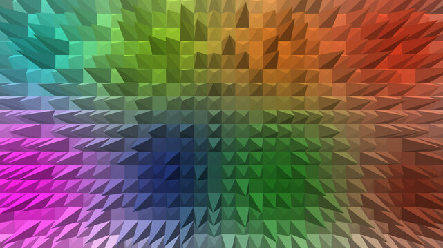 Abstract rainbow pyramid texture with 3D extrude effect