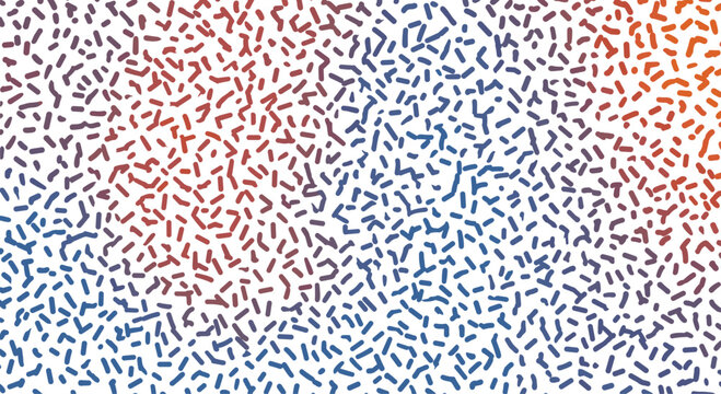 Dynamic abstract pattern composed of numerous small multicolored dashes and strokes creating a textured and energetic background effect.