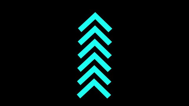 Neon glowing abstract up business arow 4k animation.