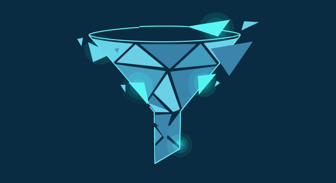 Abstract Geometric Funnel Filter with Glowing Light Effects