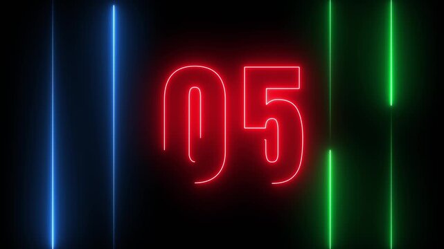 10 number neon countdown timer display