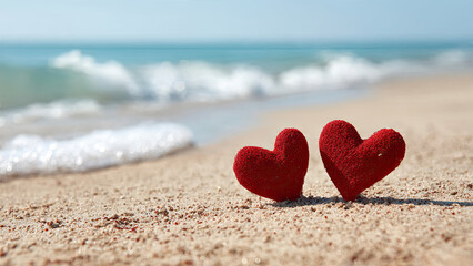 Fototapeta premium heart on sand
