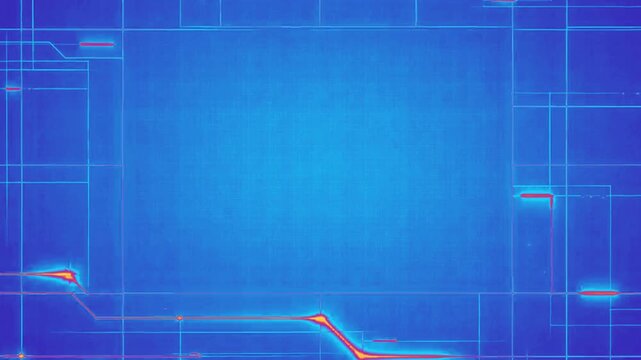 Futuristic Orange Tech Frame with Glowing Interface and Copy Space