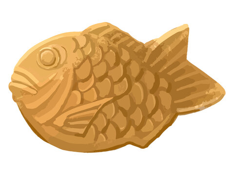 たい焼きの手描き厚塗りイラスト お菓子メニュー素材