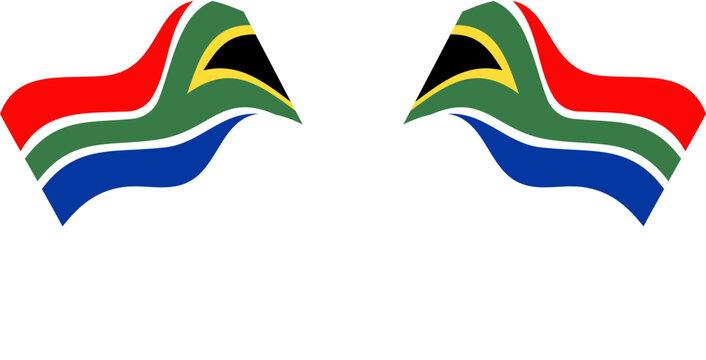 South Africa Crossed Waving Flags