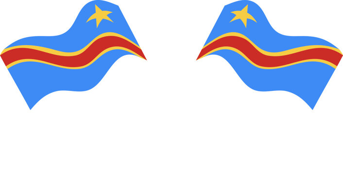 congo dr Crossed Waving Flags