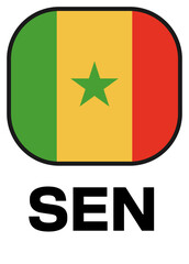 senegal Tournament Flag Badge © lunarts_studio
