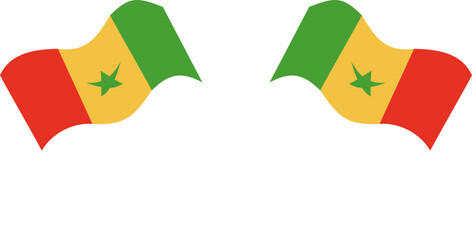 senegal Crossed Waving Flags © lunarts_studio