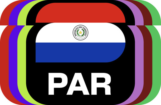 paraguay Flag Plaque Layered