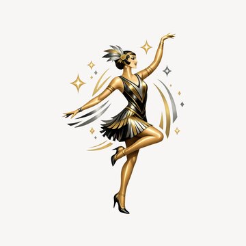 Elegant vintage dancer illustration