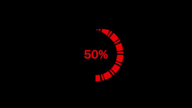 Abstract Circle Loading icon animation. finance % loading progress bar loading animation for website. 4K Progress Bar Animation. progress loading bar 0-100 percent on transparent background