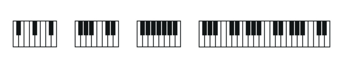 Fototapeta premium Piano Keyboard Layouts in Minimalist Style Vector Set