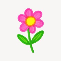 Fototapeta premium Vibrant hand-painted pink flower