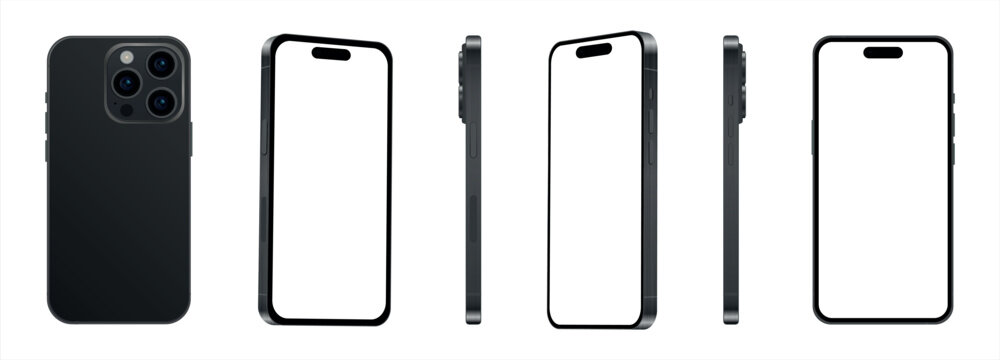 Iphone Design Mockups Vector Editorial Set. Rivne, Ukraine - January 2, 2025